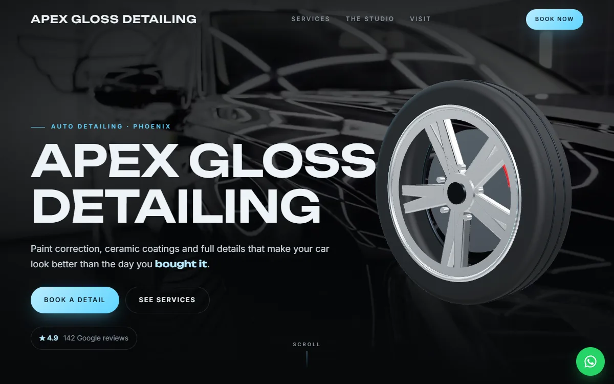 Auto Detailing website design by Zetra