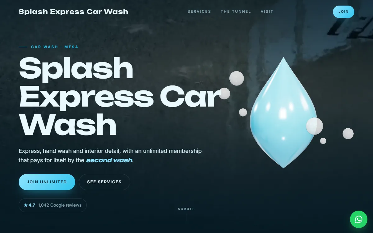 Car Wash website design by Zetra