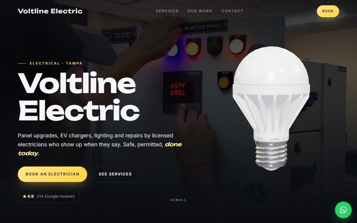 Electrical website design by Zetra