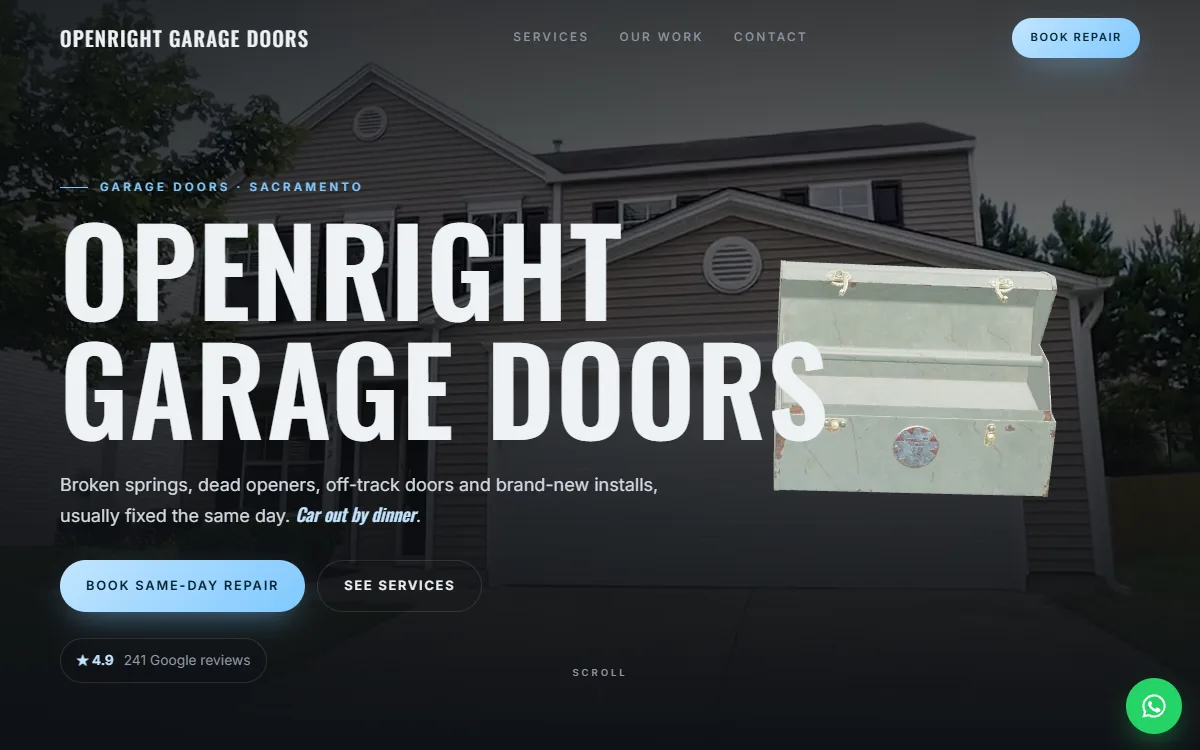Garage Doors website design by Zetra