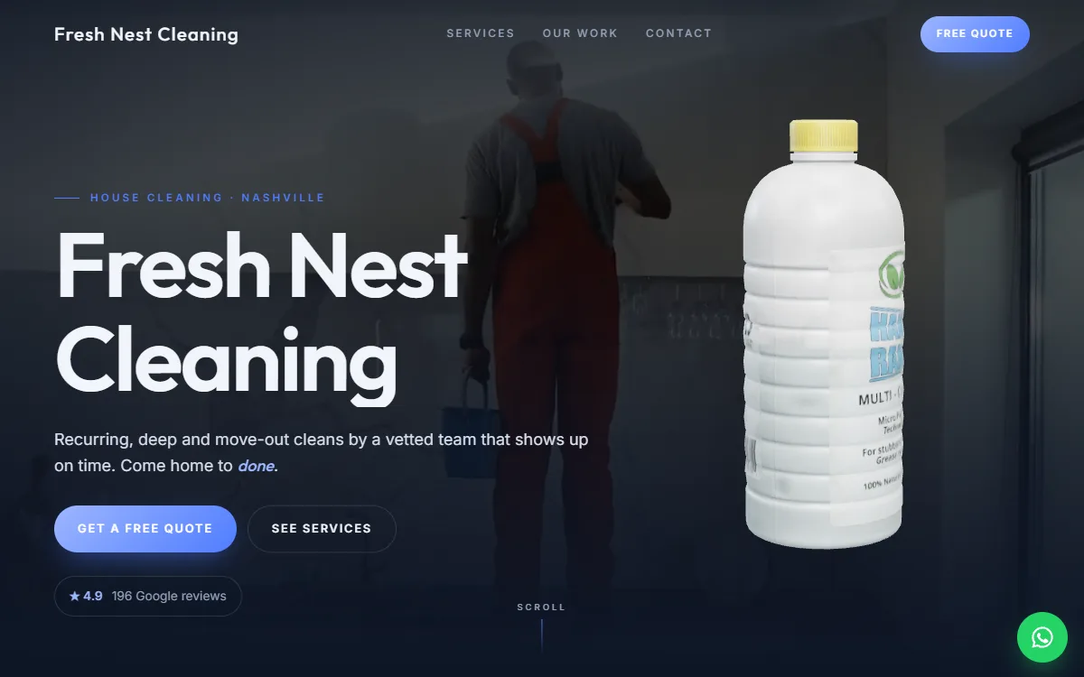 House Cleaning website design by Zetra