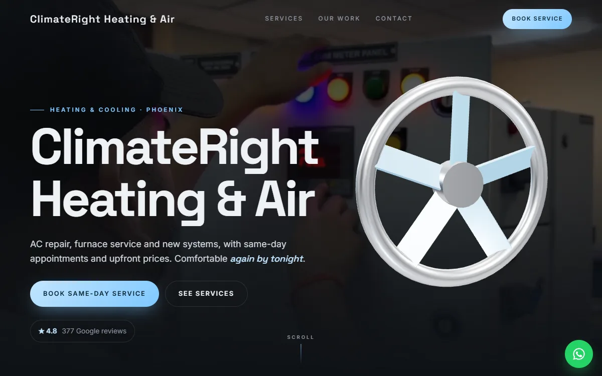 HVAC website design by Zetra