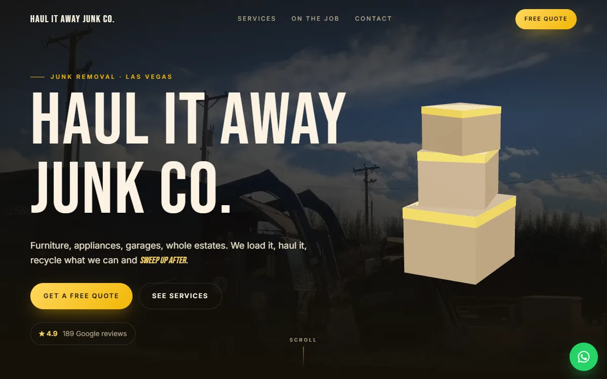 Junk Removal website design by Zetra