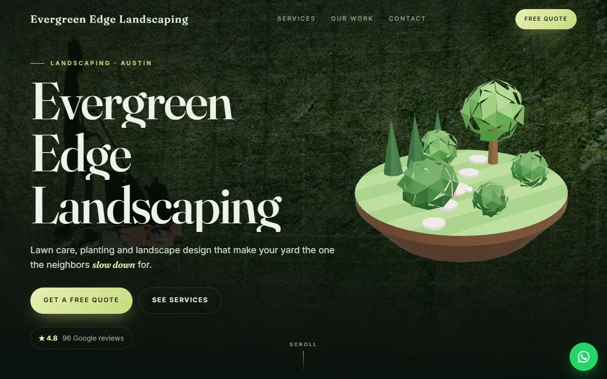 Landscaping & Lawn Care website design by Zetra