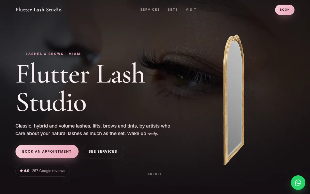 Lash Studio website design by Zetra