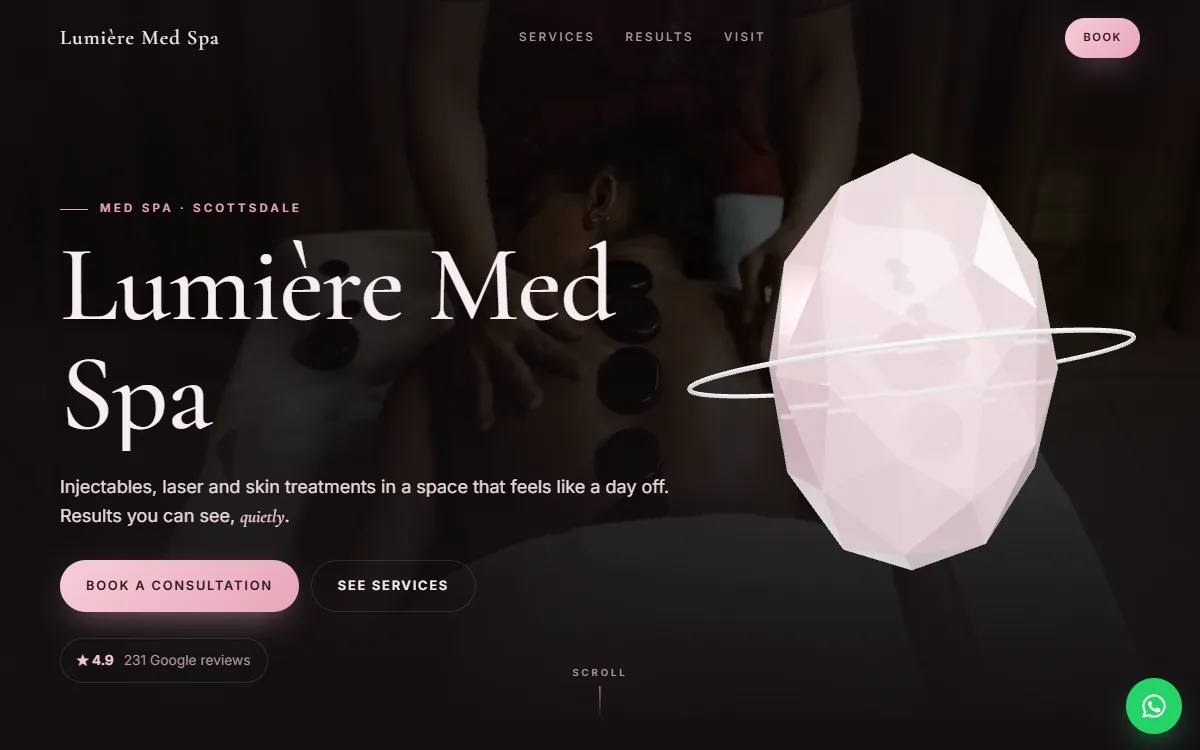 Med Spa website design by Zetra