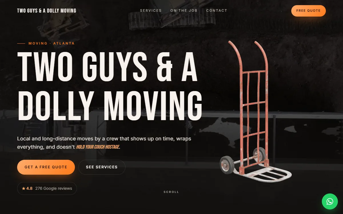 Moving website design by Zetra