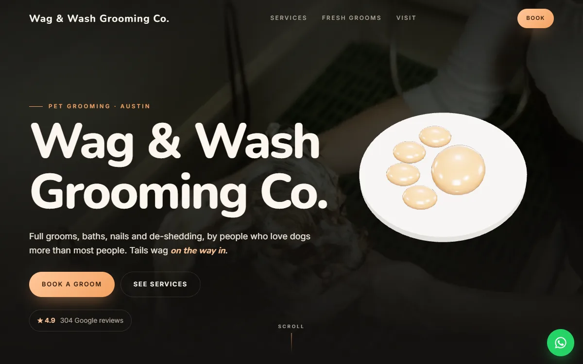 Pet Groomer website design by Zetra