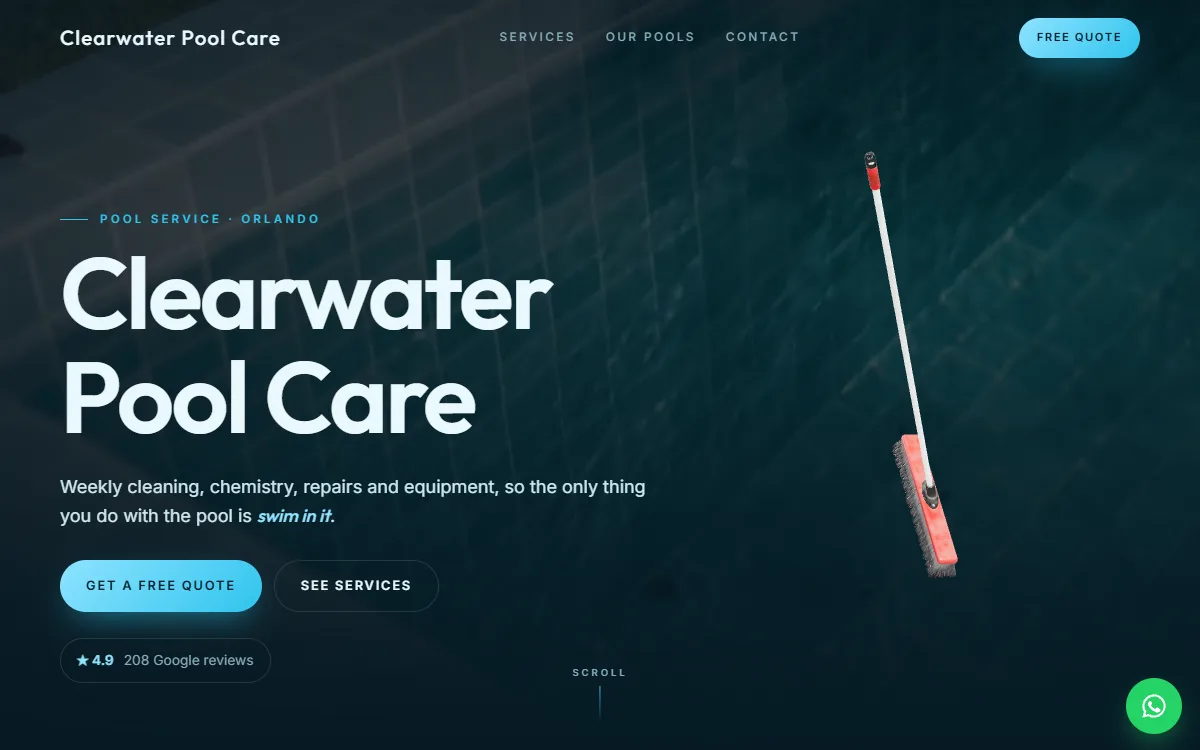 Pool Service website design by Zetra