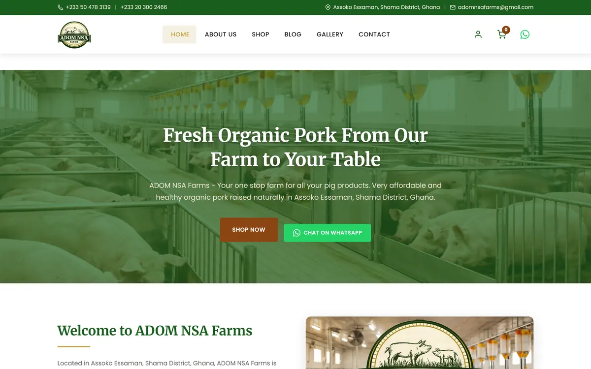 adomnsafarms.com homepage