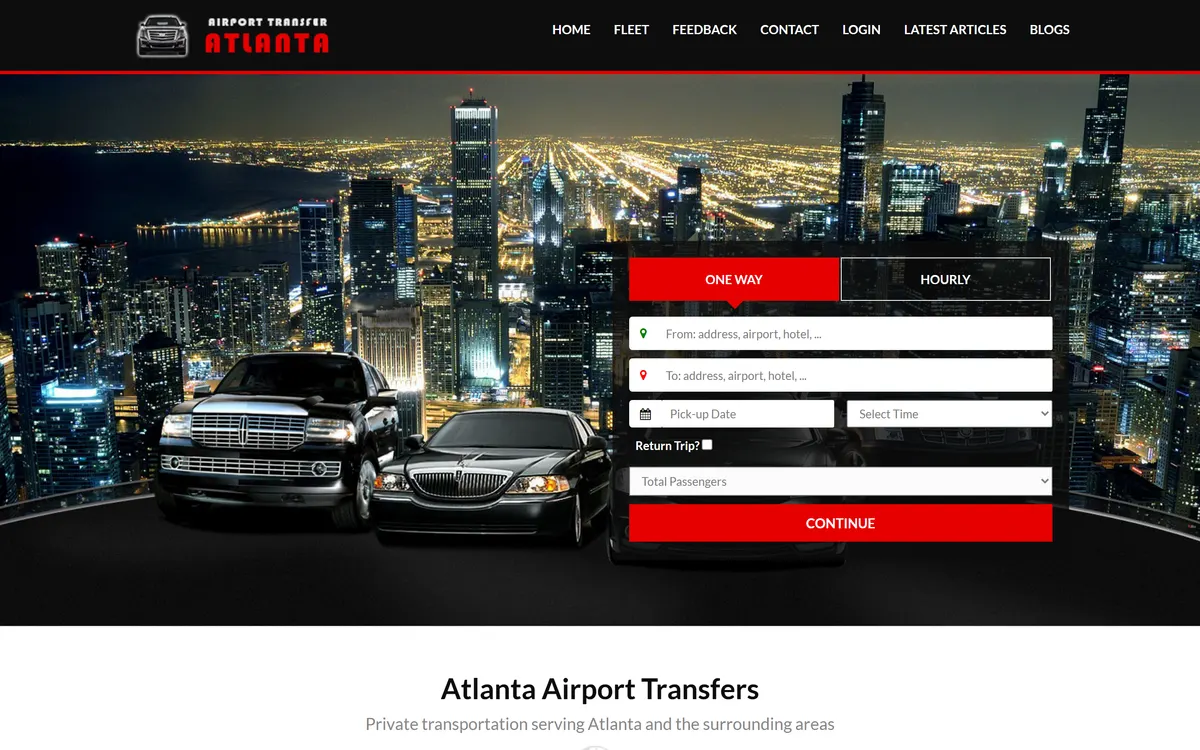 airporttransferatlanta.com homepage