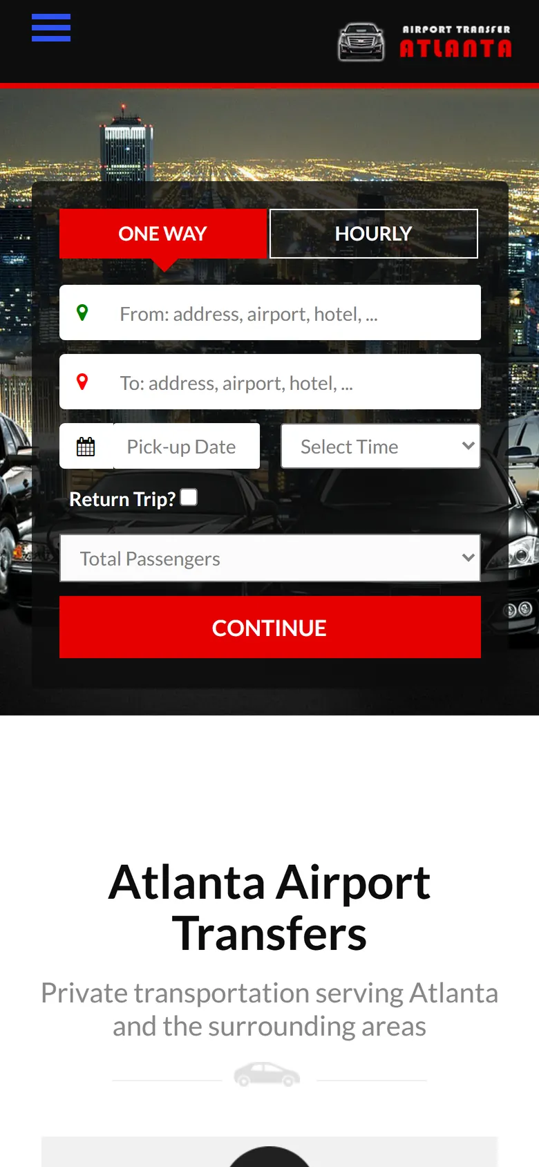 airporttransferatlanta.com on mobile