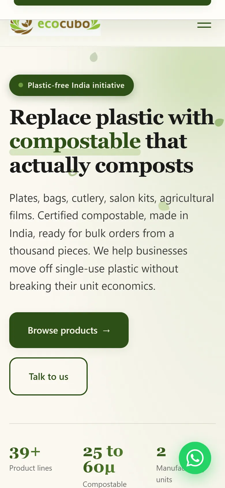 ecocubo.in on mobile