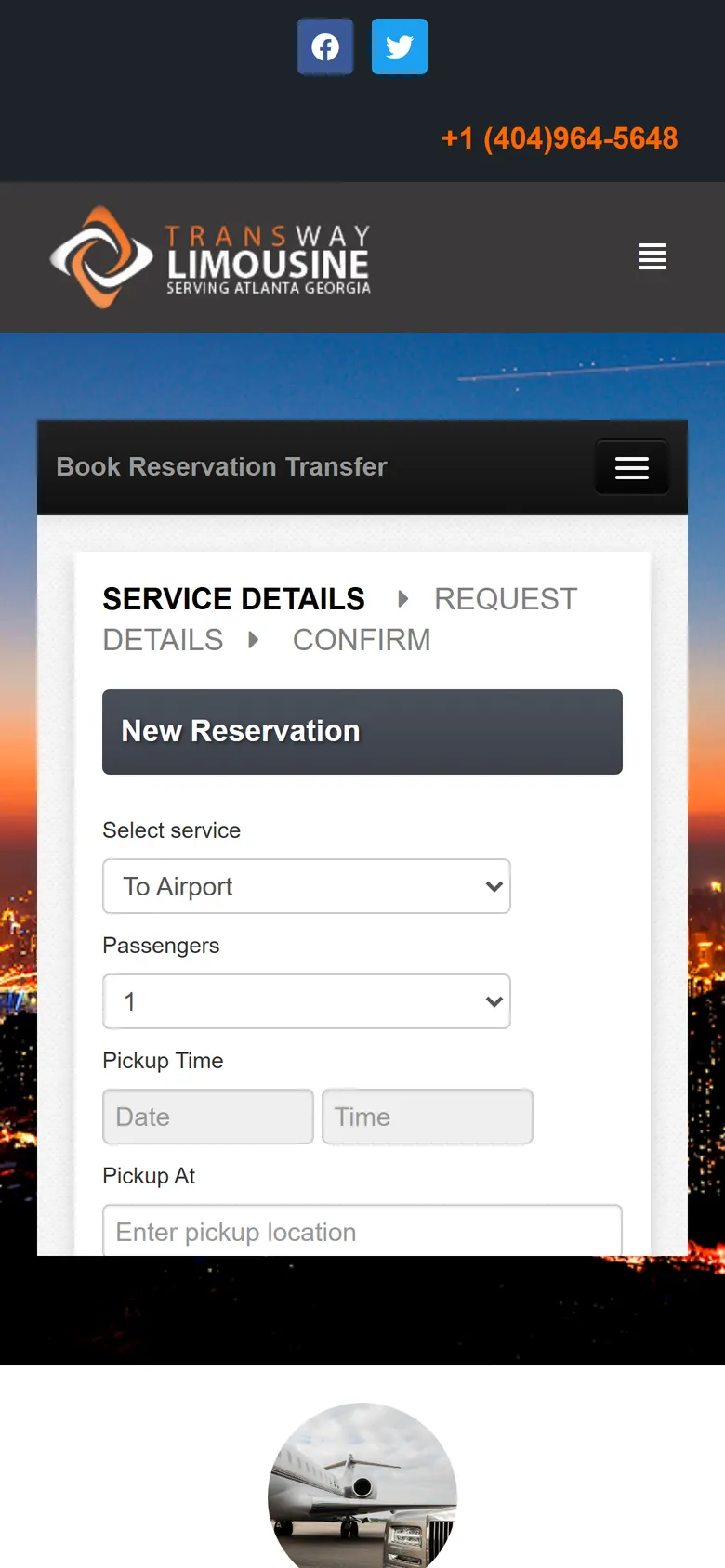 transwaylimousine.com on mobile