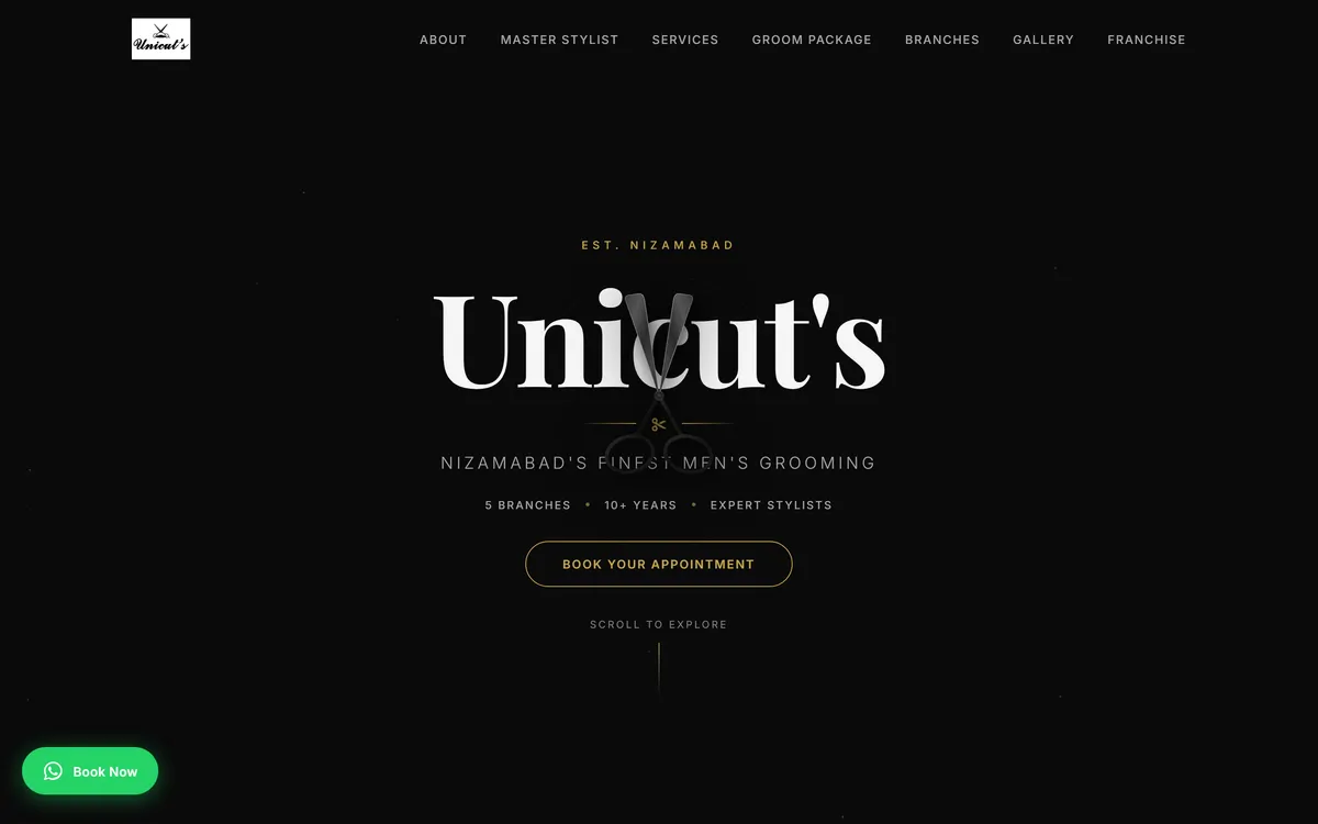unicutssaloon.com homepage